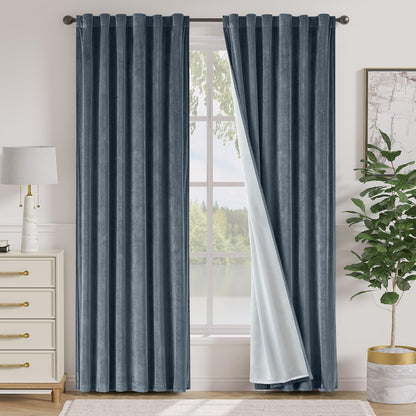 Lazzzy Blackout Curtains Thermal Insulated Curtains Room Window Drapes Super Soft Luxury Curtains for Living Room Bedroom Rod Pocket 2 Panels, 96 Inch Lined | Beige
