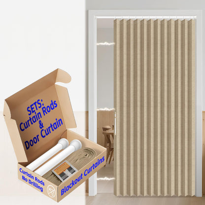 AJAZZ Blackout Accordion Door Magnetic Door Curtain Folding Closet Doors Curtain Invisible for Bedroom Room Living Room Doorway, Grey 42" W x 78" L, 1 Panel