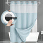 No Hook Shower Curtain with Liner Set Hotel Waffle Burgundy 72W X 75L