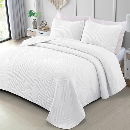 Exclusivo Mezcla Ultrasonic Full Queen Quilt Bedding Set, Beige Cream