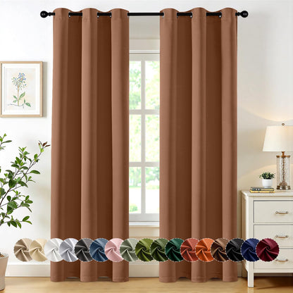 MIULEE Blackout Curtains for Bedroom 2 Panels 40 x 63 Inch Long Black