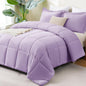CozyLux Queen Comforter Set, 3-Piece Box-Stitched, Black