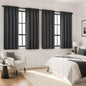 MIULEE Black Blackout Curtains 63 Inch Length for Bedroom Set of 4 Panels