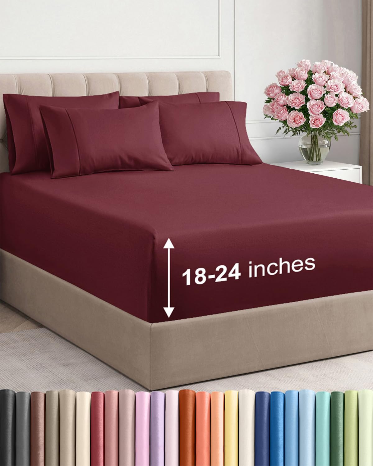 CGK Extra Deep King Sheet Set - 6pc Cooling Sheets - White