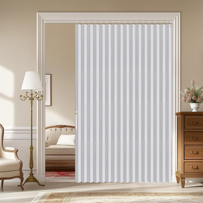 AJAZZ Blackout Accordion Door Magnetic Door Curtain Folding Closet Doors Curtain Invisible for Bedroom Room Living Room Doorway, Grey 42" W x 78" L, 1 Panel