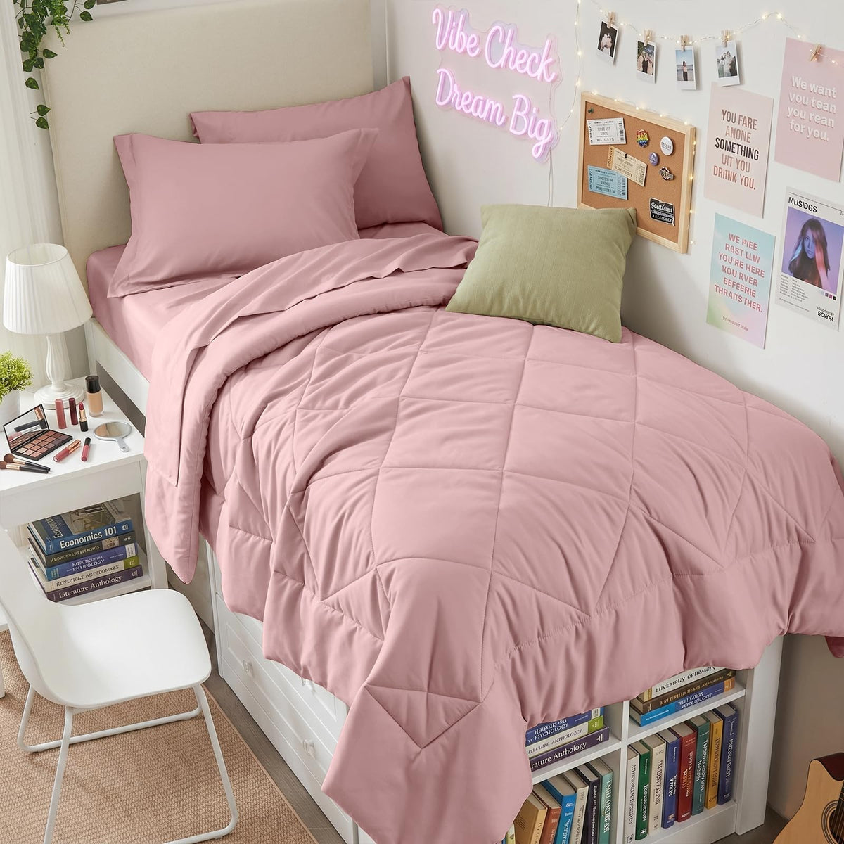 HEVUMYI 7-Piece Full Comforter Set, Dark Grey Bed in a Bag