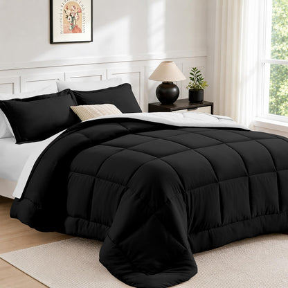 FUANNA Queen Comforter Set 7 Pieces, Reversible Bed Set, Soft Bed in a Bag