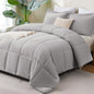 CozyLux Queen Comforter Set, 3-Piece Box-Stitched, Black