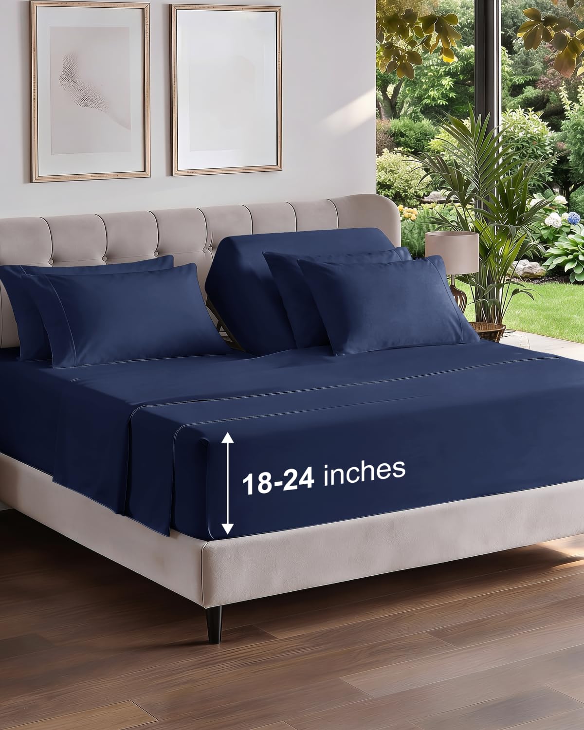 CGK Extra Deep King Sheet Set - 6pc Cooling Sheets - White