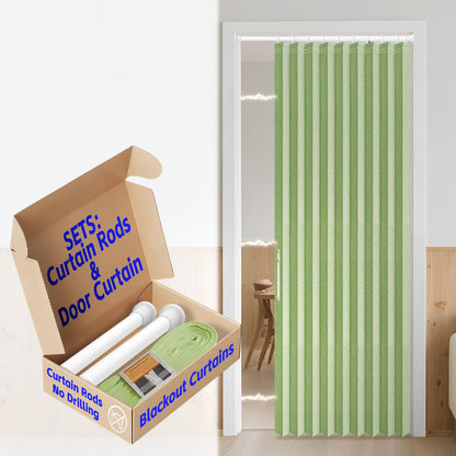 AJAZZ Blackout Accordion Door Magnetic Door Curtain Folding Closet Doors Curtain Invisible for Bedroom Room Living Room Doorway, Grey 42" W x 78" L, 1 Panel