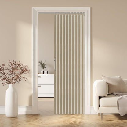AJAZZ Blackout Accordion Door Magnetic Door Curtain Folding Closet Doors Curtain Invisible for Bedroom Room Living Room Doorway, Grey 42" W x 78" L, 1 Panel