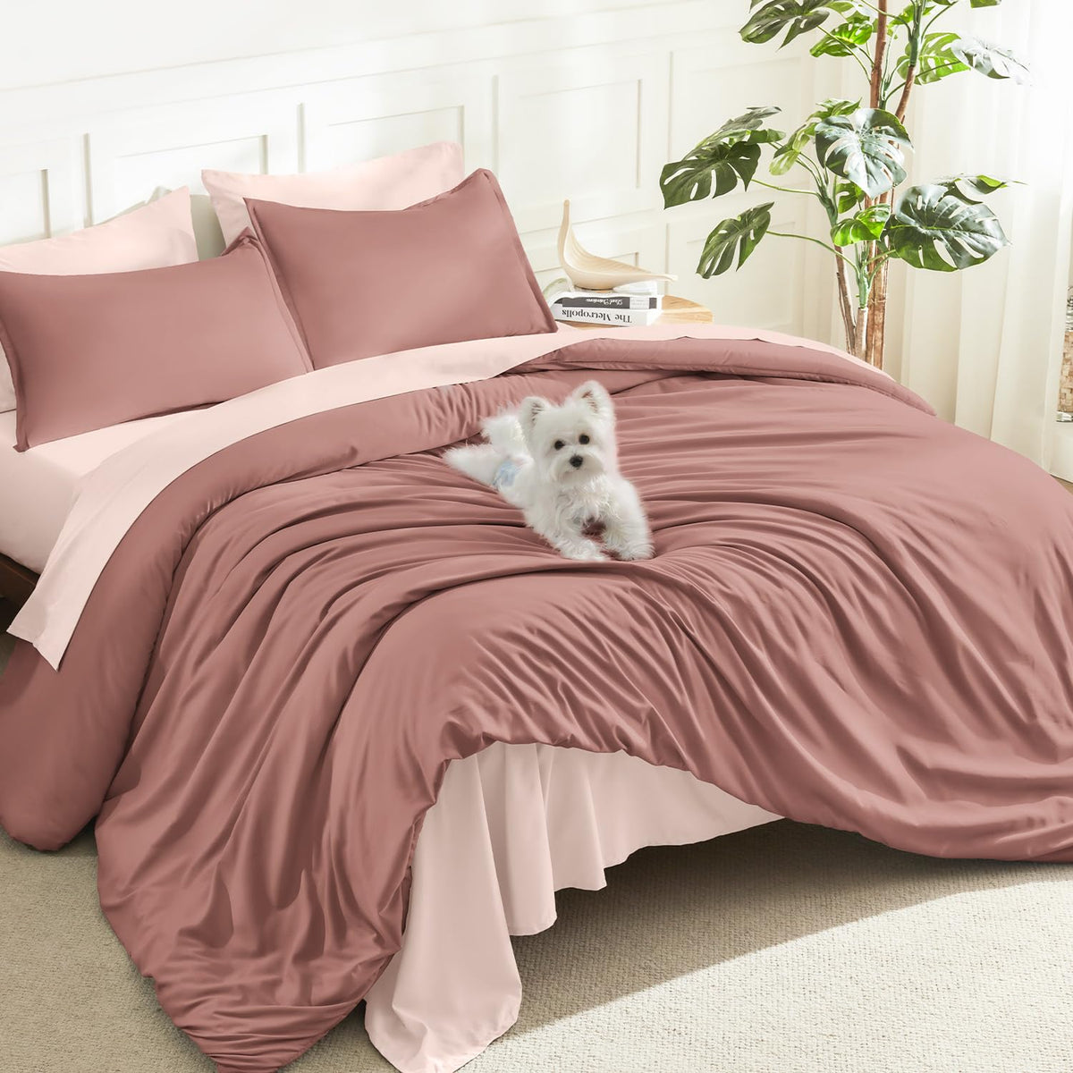 Litanika Queen Comforter Set Sage Green, 3 Pieces Lightweight Solid Bed Set