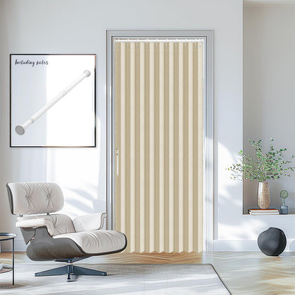 AJAZZ Blackout Accordion Door Magnetic Door Curtain Folding Closet Doors Curtain Invisible for Bedroom Room Living Room Doorway, Grey 42" W x 78" L, 1 Panel