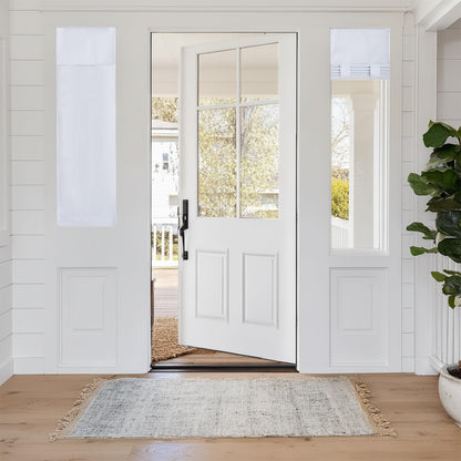 RYB HOME Blackout French Door Curtain, No Drill, W26 x L69, Black, 1 Panel