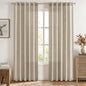 MIULEE Faux Linen Curtains 84 Inch Length 2 Panels Natural Semi Sheer Curtain with Back Tab Rod Pocket, Light Filtering Window Privacy Burlap Drapes for Living Room Bedroom 42W x 84L Linen