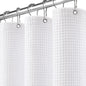 White Waffle Weave Shower Curtain 258GSM Heavyweight Cotton Fabric 72Wx72L