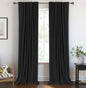 Linen Total Blackout Curtains for Bedroom Living Room 84 Inch, Cream