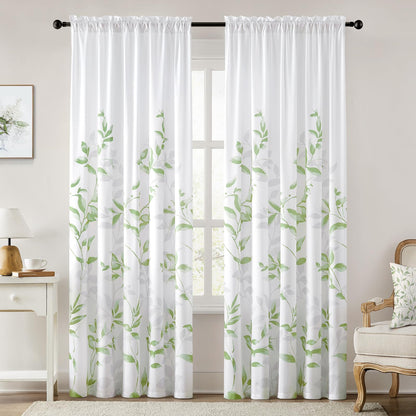 HOMEIDEAS Kitchen Curtains, Short Non-See-Through Privacy Curtains 30"X36"