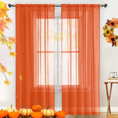 SpaceDresser Sheer Voile Curtains for Living Room 84 Inch Long 2 Panels