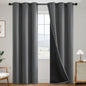 SimpleHome Cream 100% Blackout Curtains Room Darkening Living Room 84 Inch