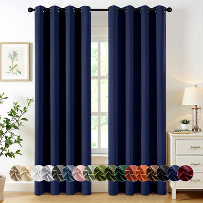 MIULEE Blackout Curtains for Bedroom 2 Panels 40 x 63 Inch Long Black