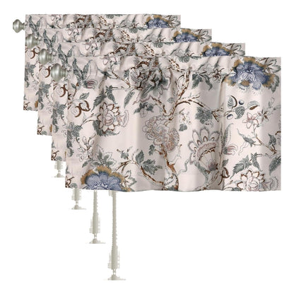 H.VERSAILTEX Blackout Curtain Valances for Kitchen Window/Living Room/Bathroom Privacy Added Rod Pocket Home Decoration Winow Valance, 52" W x 18" L, Floral in Sage and Brown