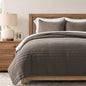 EVERGRACEHOME 100% Cotton Modern Lines Quilt Set King Size, Stone Taupe