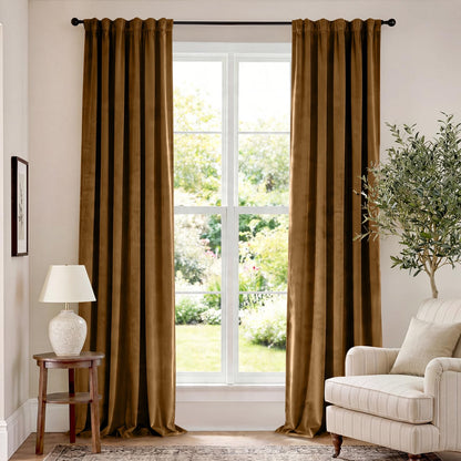 Lazzzy Blackout Curtains Thermal Insulated Curtains Room Window Drapes Super Soft Luxury Curtains for Living Room Bedroom Rod Pocket 2 Panels, 96 Inch Lined | Beige