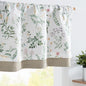 jinchan Linen Valance Curtain Farmhouse 16 Inch 1 Panel Blue on Beige