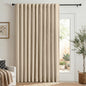 Linen Total Blackout Curtains for Bedroom Living Room 84 Inch, Cream