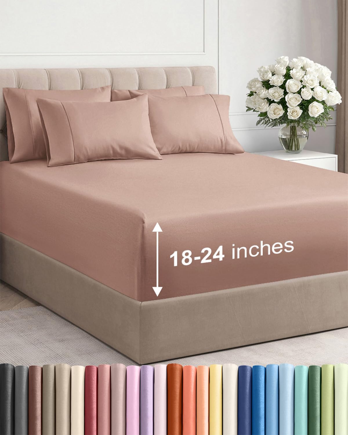 CGK Extra Deep King Sheet Set - 6pc Cooling Sheets - White