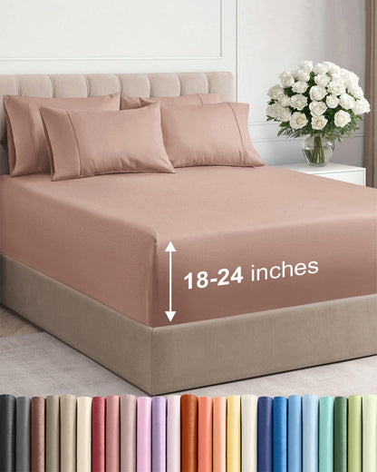 CGK Extra Deep King Sheet Set - 6pc Cooling Sheets - White