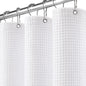 White Waffle Weave Shower Curtain 258GSM Heavyweight Cotton Fabric 72Wx72L