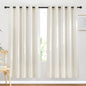 NICETOWN Semi Sheer Linen Ivory Curtains for Bedroom, W52xL84, 2 Panels