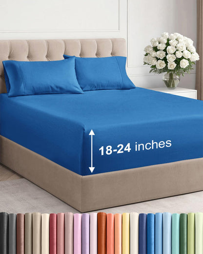 CGK Extra Deep King Sheet Set - 6pc Cooling Sheets - White