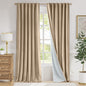 Lazzzy Blackout Curtains Thermal Insulated Curtains Room Window Drapes Super Soft Luxury Curtains for Living Room Bedroom Rod Pocket 2 Panels, 96 Inch Lined | Beige