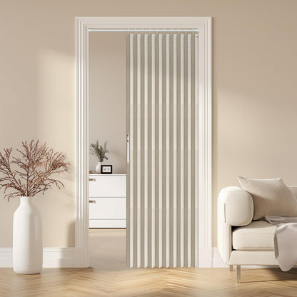 AJAZZ Blackout Accordion Door Magnetic Door Curtain Folding Closet Doors Curtain Invisible for Bedroom Room Living Room Doorway, Grey 42" W x 78" L, 1 Panel