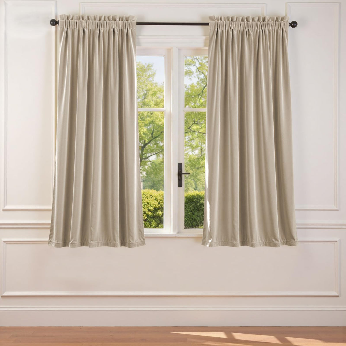 Lazzzy Blackout Curtains Thermal Insulated Curtains Room Window Drapes Super Soft Luxury Curtains for Living Room Bedroom Rod Pocket 2 Panels, 96 Inch Lined | Beige