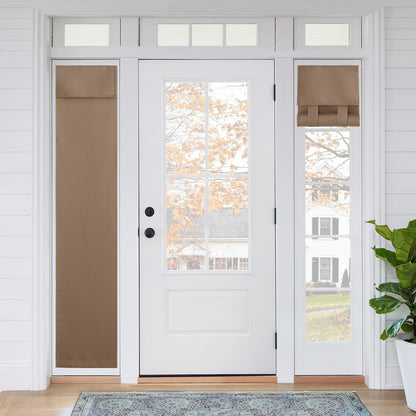 RYB HOME Blackout French Door Curtain, No Drill, W26 x L69, Black, 1 Panel