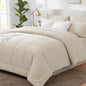 CozyLux Queen Comforter Set Black - 7 Pieces Bed in a Bag