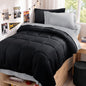 JOLLYVOGUE Full Comforter Set, Ultra-Soft Bed in a Bag Full Size 7 Pieces, Oeko-TEX Certified Bedding Set with Down Alternative Comforter, Sheets, Pillowcases & Shams, Black