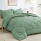 HEVUMYI 7-Piece Full Comforter Set, Dark Grey Bed in a Bag