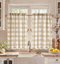 Miss Adola 36 Inch Length Kitchen Tier Curtains Pumpkin Leaf Cafe Curtains