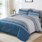 Dobuyly Teal Queen Comforter Set 7 Pieces, Blue Boho Striped Bed in a Bag Queen Size Soft Microfiber All Season Bedding Set with Comforter, Sheets, Pillowcases & Shams