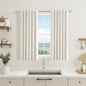 Guken Cream Linen Blackout Curtains 84 Inch Length 2 Panels Set for Living Room Bedroom Back Tab Thermal Insulated 100% Black Out Drapes Room Darkening Window Curtain Ivory Natural Beige