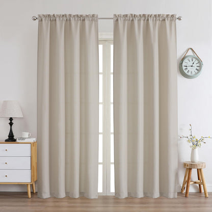 Chyhomenyc 2 Panels White Kitchen Curtains 36 Inch Length Tier Curtain
