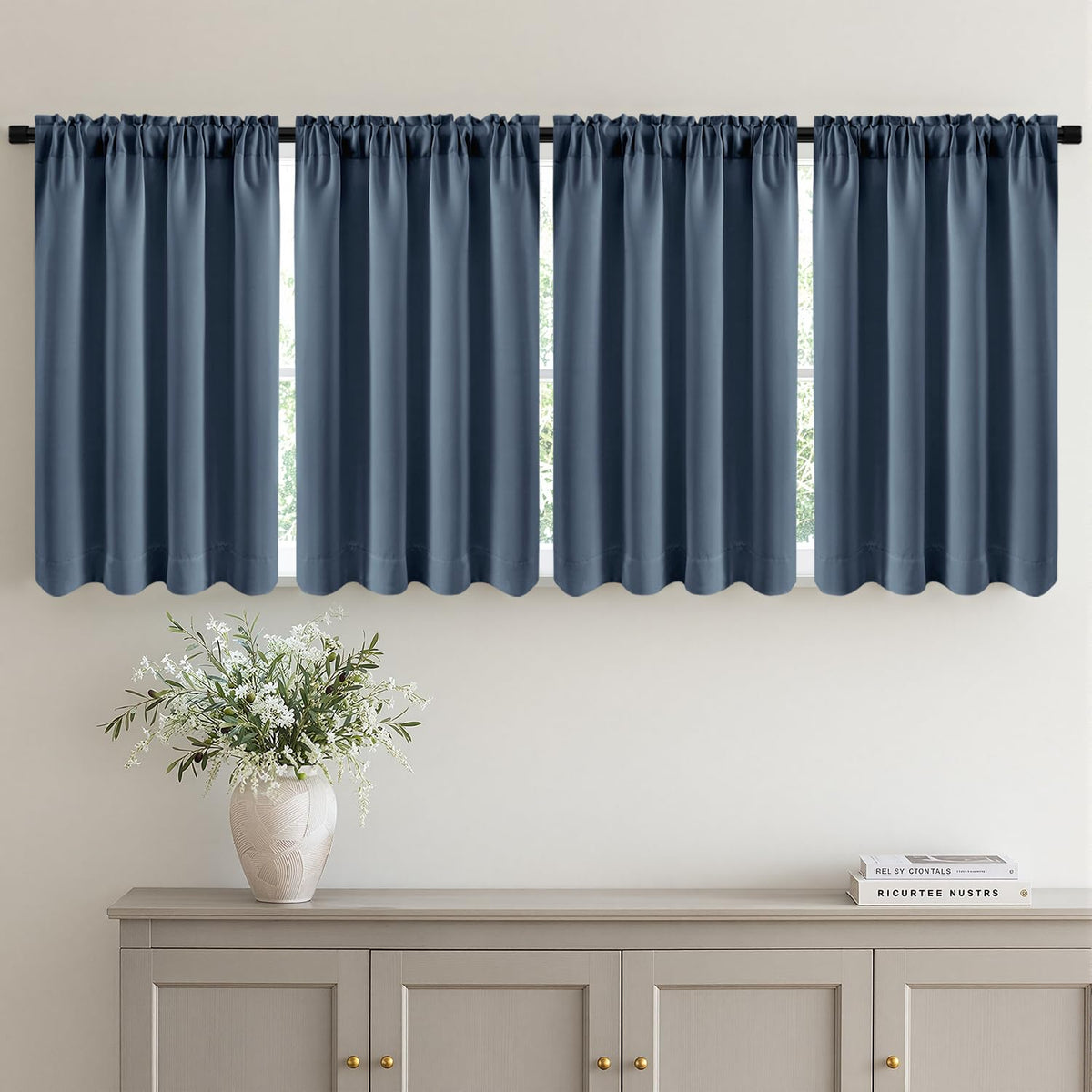 MIULEE Black Blackout Curtains 63 Inch Length for Bedroom Set of 4 Panels
