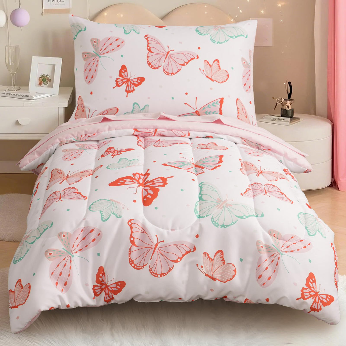 david's kids 4 Piece Toddler Bedding Set - Soft Breathable Toddler Bedding Set for Boys Girls, Includes Quilted Comforter, Flat Sheet, Fitted Sheet and Pillowcase, Dinosaur Navy