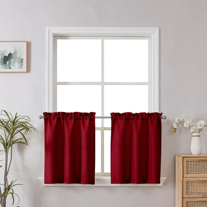 Chyhomenyc 2 Panels White Kitchen Curtains 36 Inch Length Tier Curtain