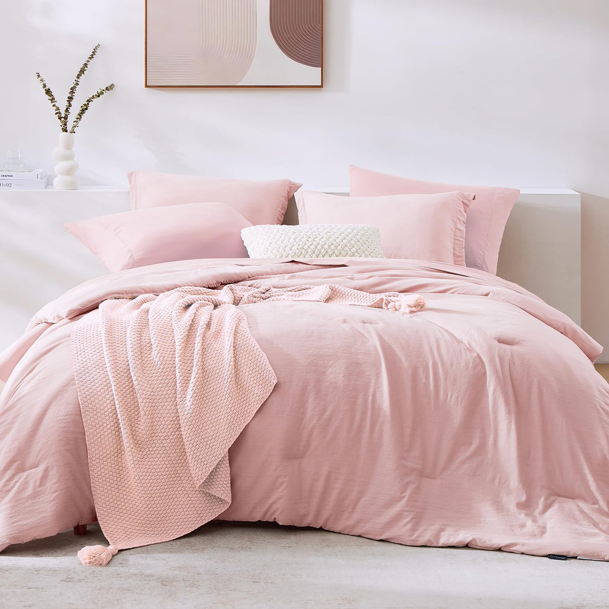 Full Size Comforter Sets-7 Pieces Ultra Soft Bed in a Bag Full Bedding Sets